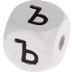 Cubes à lettres gravées – blancs, 10 mm – Russe : ъ
