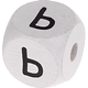 Cubes à lettres gravées – blancs, 10 mm – Russe : ь