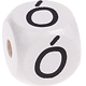 Cubes à lettres gravées – blancs, 10 mm – Espagnol : Ó
