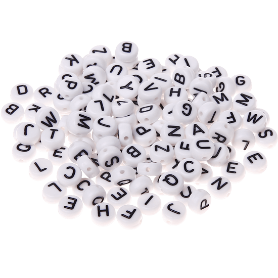 3500 contas com letras, em plástico (0,5 Kg)