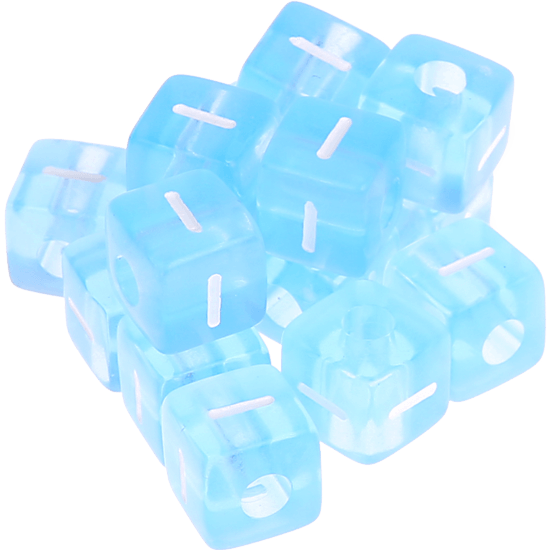 0,5 kg – 580 Cubos acrílicos azules – Letra "I"