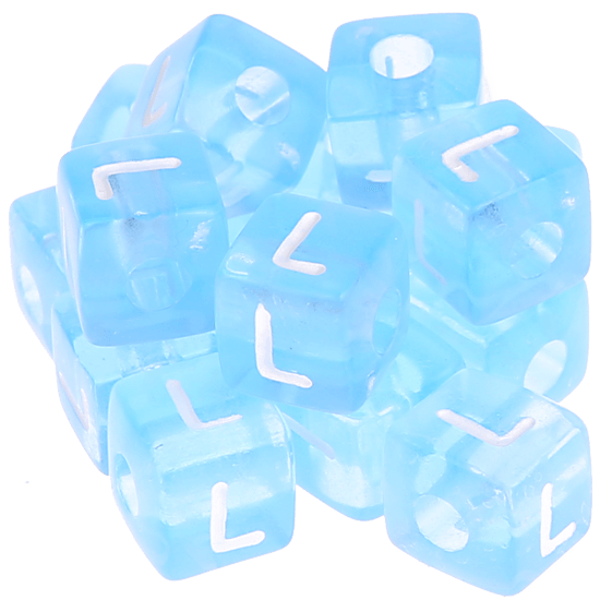 0,5 кг – 580 пластмассовых голубых кубиков с буквой – L