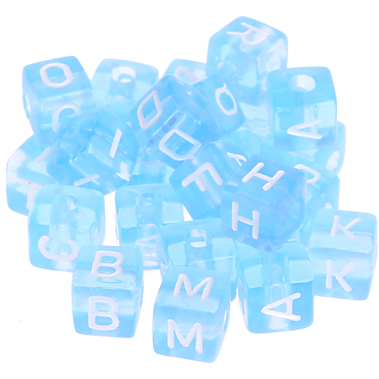 0,5 kg – 580 blaue Kunststoff-Buchstabenwürfel