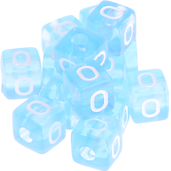 0.5 kg – 580 blue plastic letter cubes – O