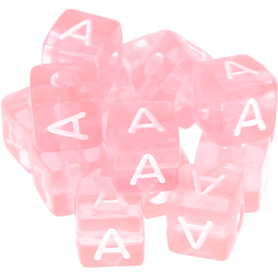 0.5 kg – 580 pink plastic letter cubes – A
