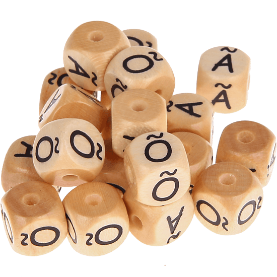 Ražené kostky s písmenky 10 mm – portugalština