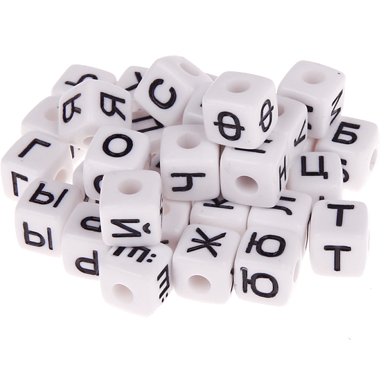 Russian plastic letter cubes – at buyer's choice