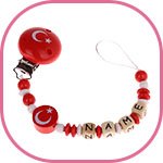 Cadena porta chupete en los colores nacionales de Turquía