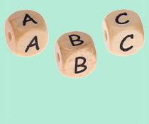 Buchstabenwürfel für ABC-Kette mit Rechenkette