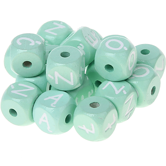 Cubes Lettres Gravées Menthe, 10 mm – Polonais