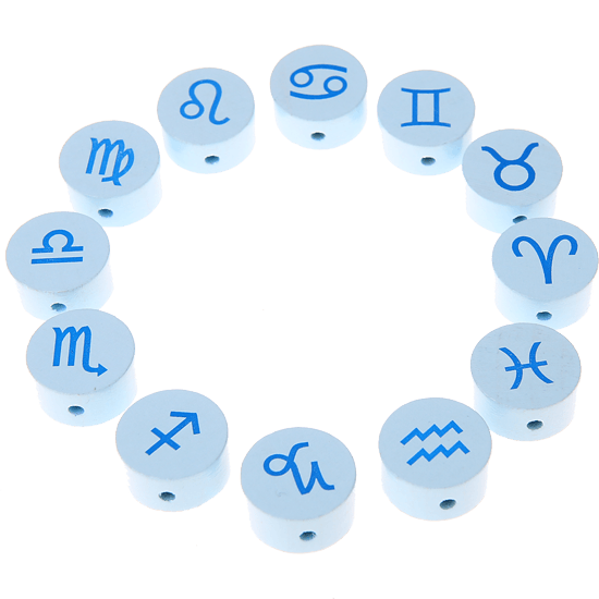 motif bead – zodiac signs, baby blue