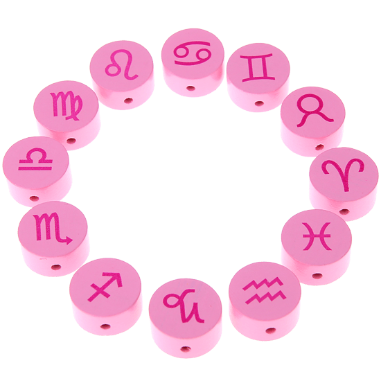 Perlina con motivo “Segni dello Zodiaco – rosa”