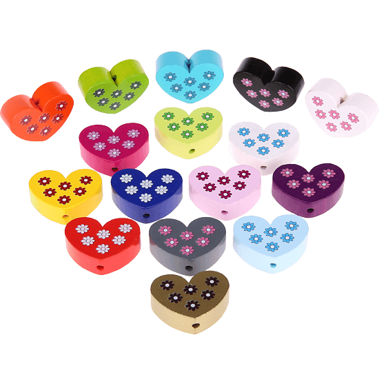 motif bead – heart with flowers