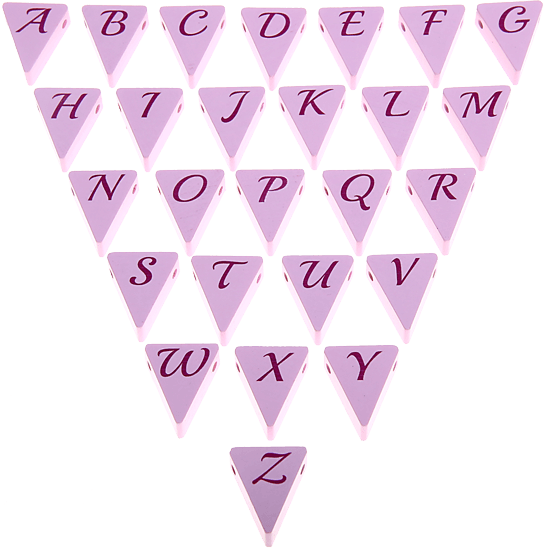 Motivperle – Wimpel mit Buchstaben in Rosa