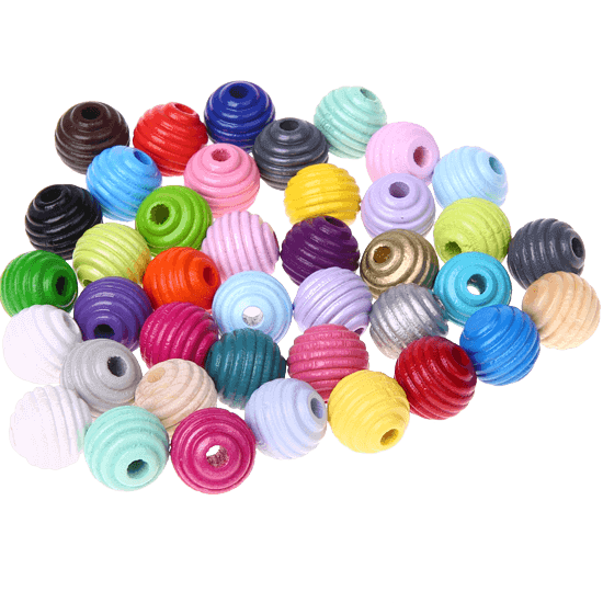 20 grooved beads, 12 mm