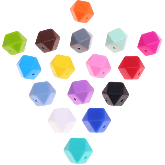Silikon-Motivperle – Hexagon, 17 mm