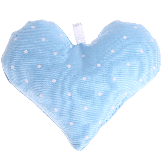 Сердце из ткани светло-голубое в крапинку