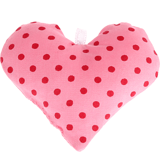 textile heart – baby pink, dotted