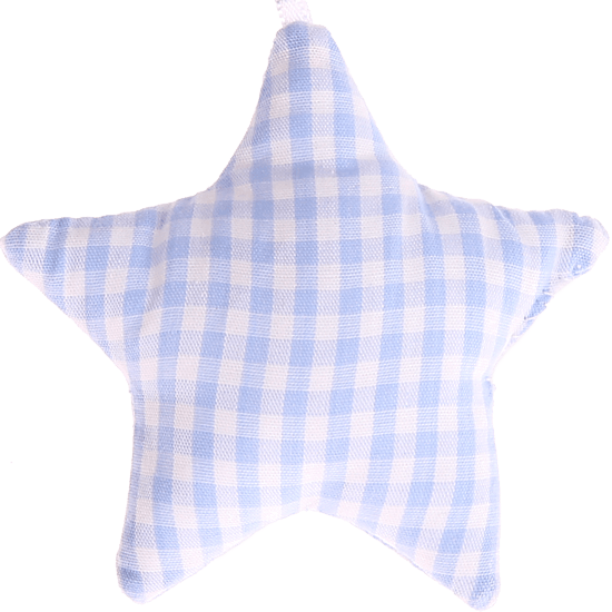 Textile star – baby blue, chequered