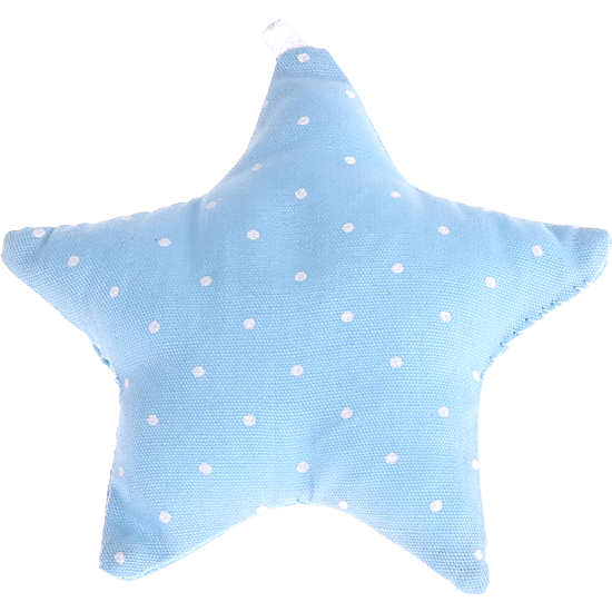 Látkové hvězdičky Světle modrá puntíkatá