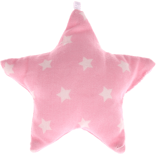 Estrela de pano rosa bebé com estrela