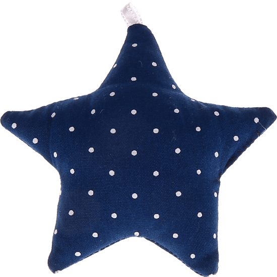 Estrela de pano azul escuro com pontinhos