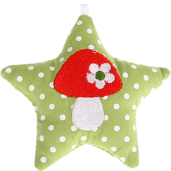 textile star – green, mushroom