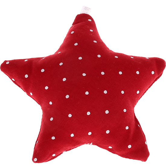 Estrella de tela roja con Topitos