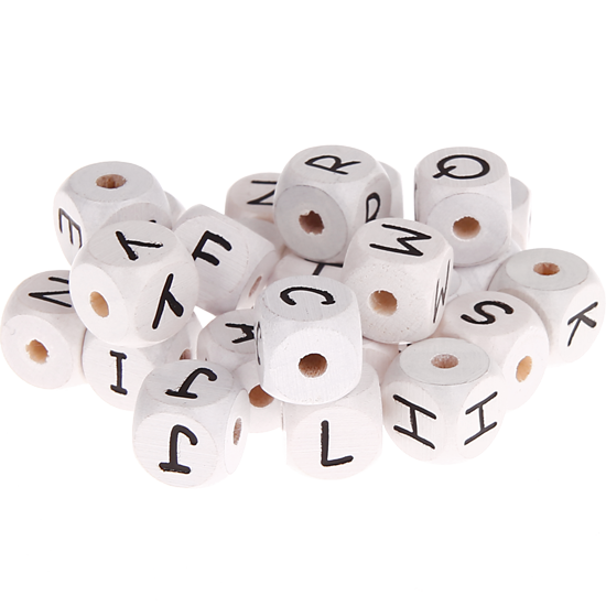 ca 250 weiße Buchstabenwürfel 10 mm Buchstabenperlen Buchstaben Perlen Würfel